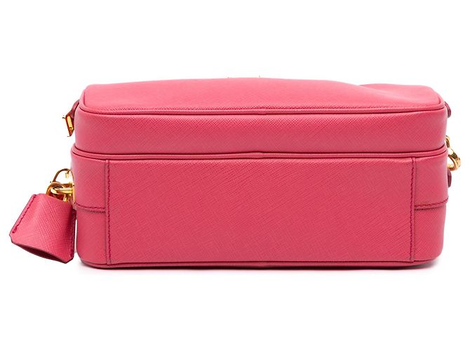 Borsa Camera Prada in Saffiano rosa con doppia zip - vista 3