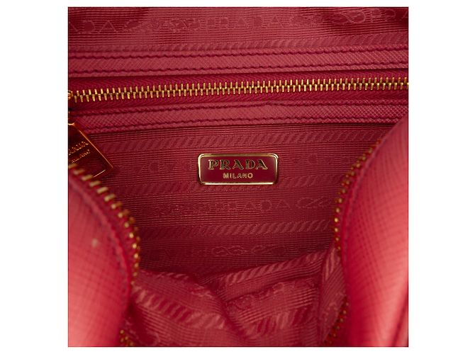 Borsa Camera Prada in Saffiano rosa con doppia zip - vista 5