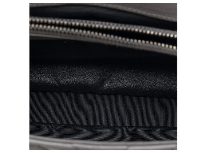 Autre Marque Saint Laurent College Satchel aus Lammleder in Grau, Chevron-Steppung, Medium Braun Anthrazitgrau - Ansicht 4