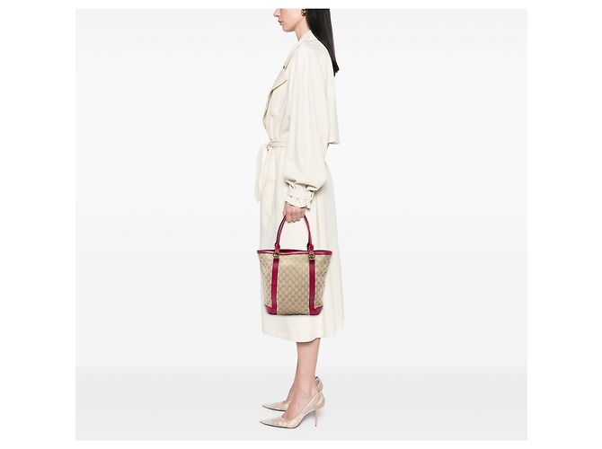 Bolso Tote Gucci Beige GG Canvas Twins - vista 5
