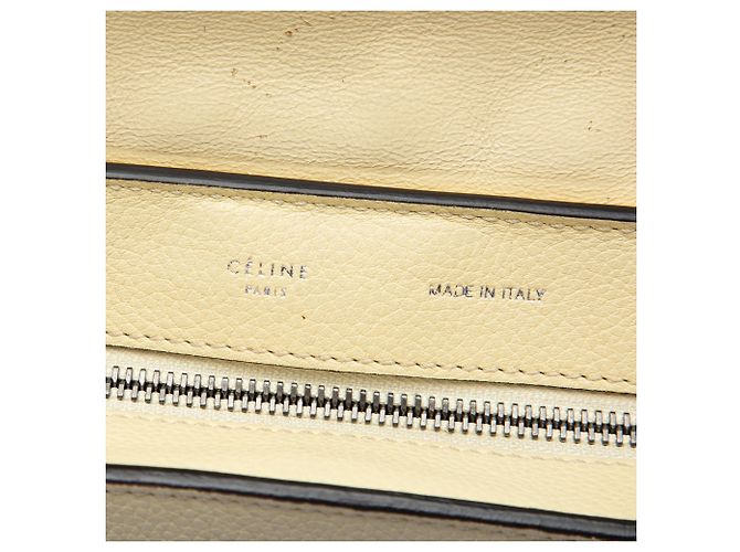 Céline Sac Trapeze Celine Medium Bicolor en cuir de veau et daim Marron Beige - vue 5