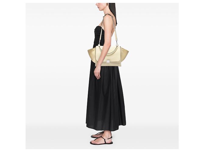 Céline Sac Trapeze Celine Medium Bicolor en cuir de veau et daim Marron Beige - vue 6