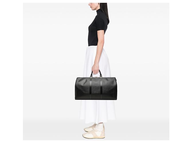 Louis Vuitton Black Epi Keepall 50 Noir - vue 6
