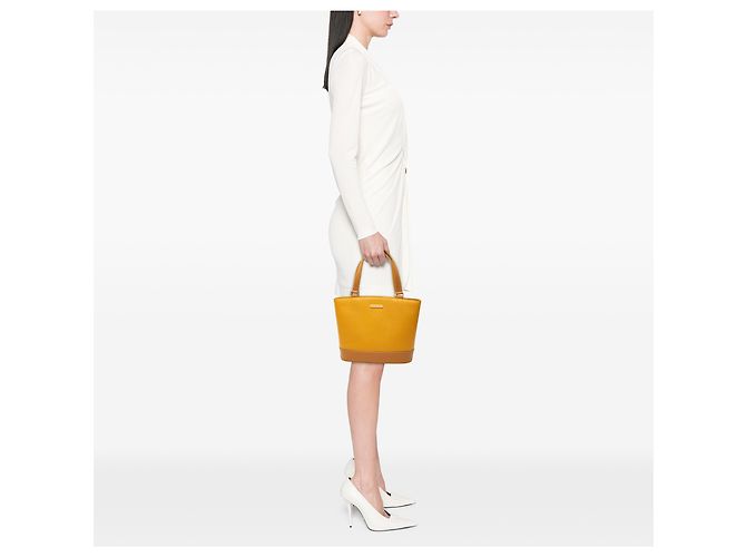 Borsa a mano Burberry in pelle gialla Giallo Senape - vista 6