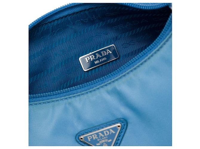 Bolso de hombro Prada Blue Mini Tessuto Re Edition 2000 Azul - vista 5