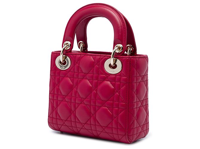 Autre Marque Dior Pink Mini Lambskin Cannage Lady Dior Rosa - vista 2