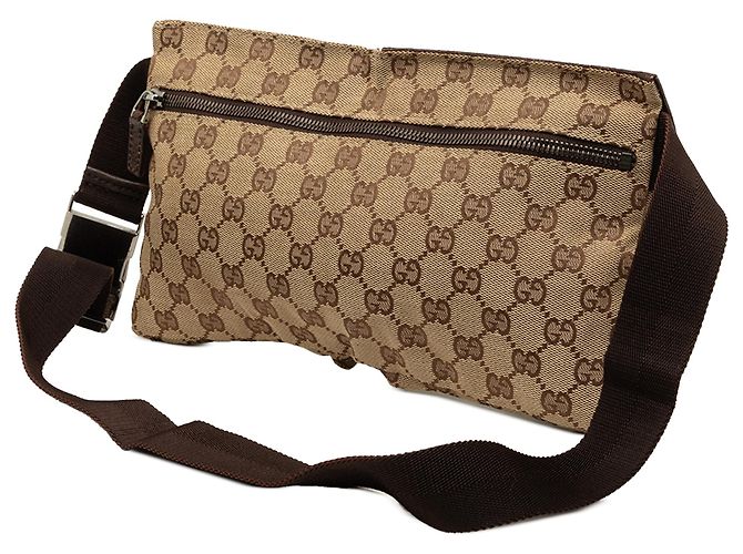 Bolso cinturón Gucci de lona GG beige con doble bolsillo - vista 2