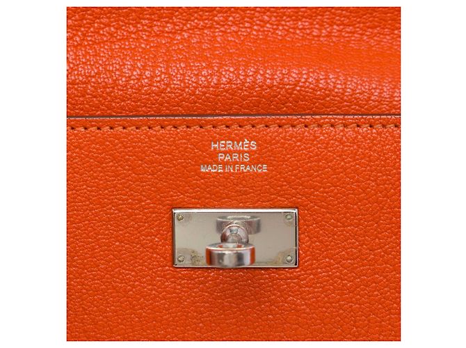 Cartera Hermès Kelly Longue en Chevre Mysore Orange Naranja - vista 5