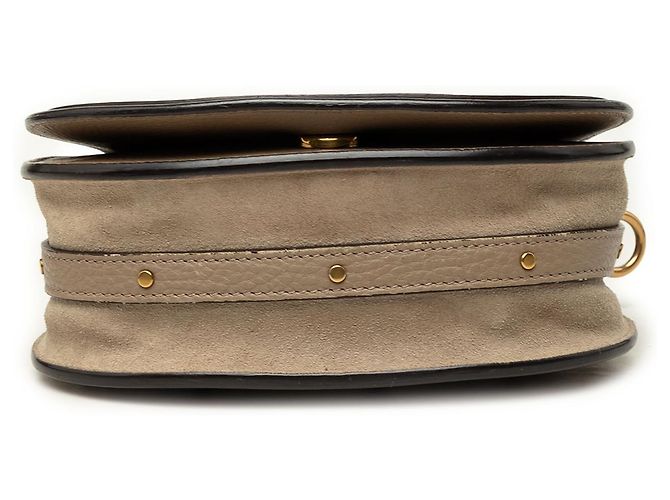 Chloé Nile Kleine Lederhandtasche Grau mit Armband Braun - vista 3