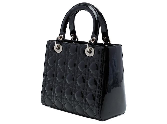 Autre Marque Dior Black Medium Patent Cannage Lady Dior Nero - vista 2
