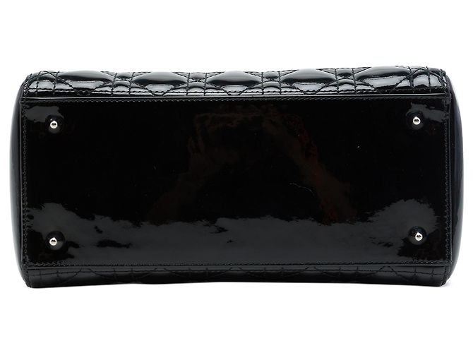 Autre Marque Dior Black Medium Patent Cannage Lady Dior Nero - vista 3