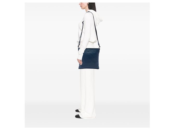 Bottega Veneta Borsa a tracolla VN in Nappa Intrecciato blu - vista 6