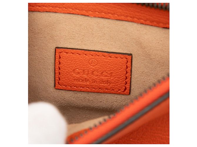 Borsa a tracolla Mini Aphrodite in pelle arancione Gucci - vista 5