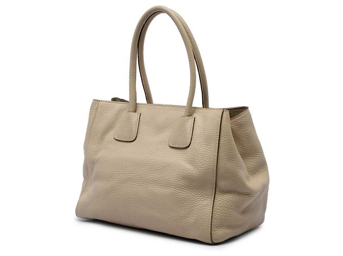 Tote Aberto Conversível Prada Beige Vitello Daino com Bolso Frontal Bege - vista 2