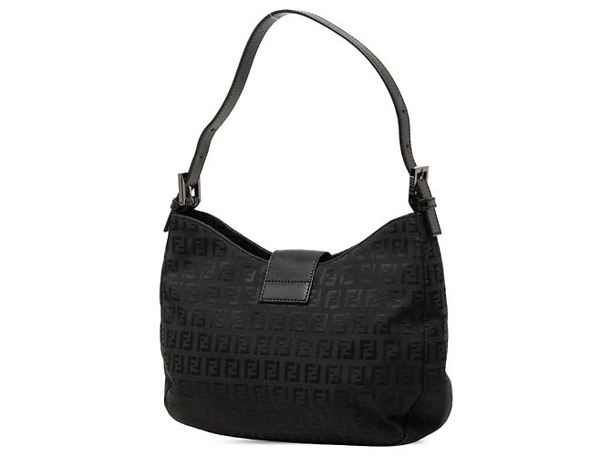 Borsa a tracolla Fendi in tela Zucchino nera Nero - vista 2