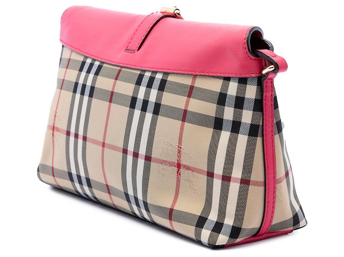 Burberry Beige Haymarket Check Canvas Leah Crossbody - vista 2