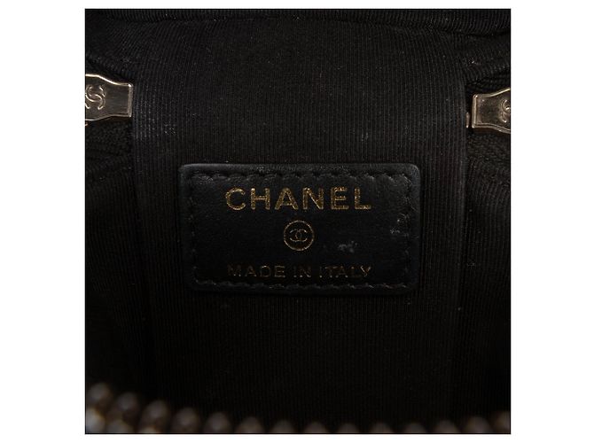 Chanel Mini Vanity Case em couro Caviar preto com pega e estojo de cuidados - Ansicht 5