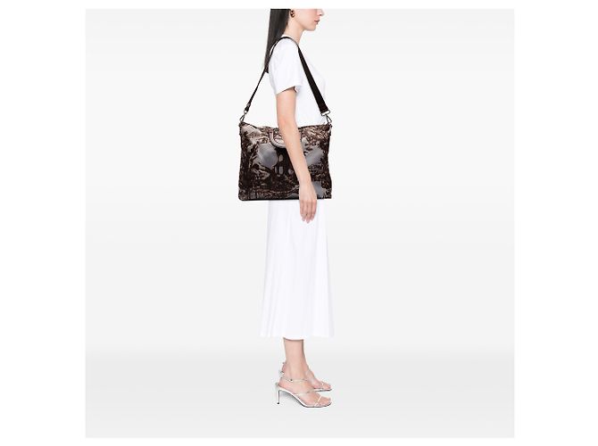 Sac à main Prada en Tessuto Stampato marron - vue 6