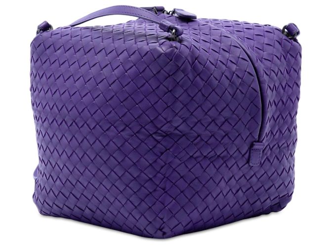 Bottega Veneta Borsa a tracolla Cube in Nappa Intrecciato Viola - vista 2