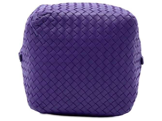 Bottega Veneta Borsa a tracolla Cube in Nappa Intrecciato Viola - vista 3