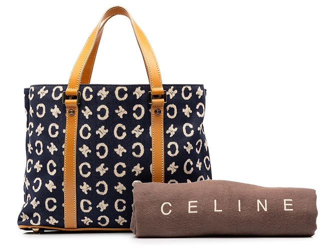 Céline Borsa Celine Blue C Macadam Denim Blu navy - vista 7