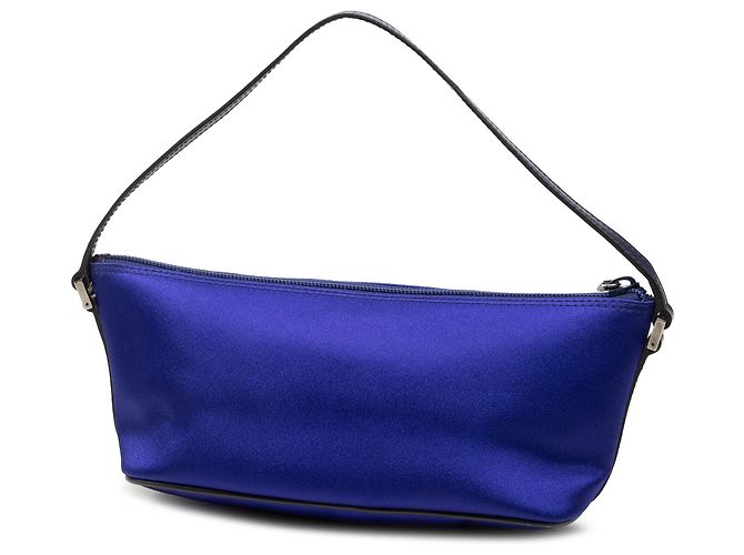 Gucci Blue Satin Boat Blau - Ansicht 2