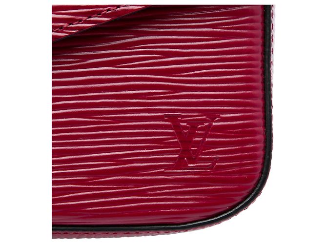 Louis Vuitton Red Epi Pochette Felicie Rosso Bordò - vista 5