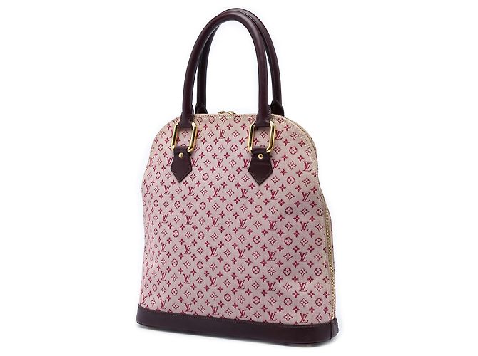 Louis Vuitton Red Monogram Mini Lin Alma Haut Rosso Bordò - vista 2