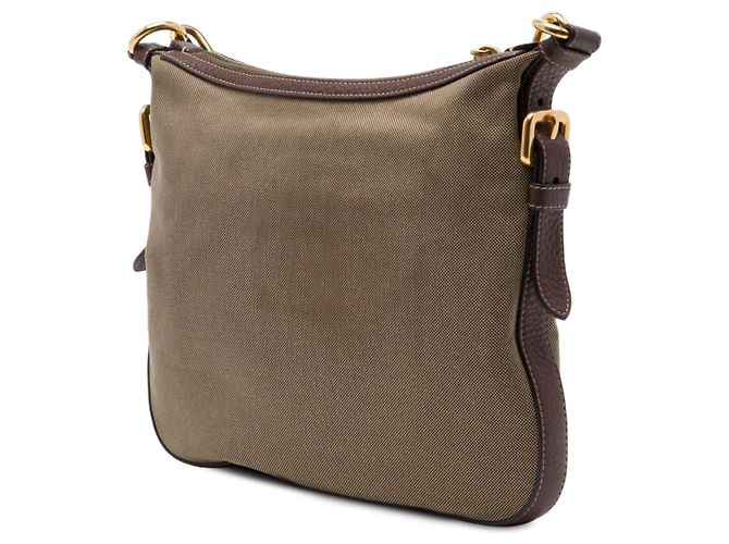 Prada Beige Canvas Canapa Logo Crossbody - vista 2