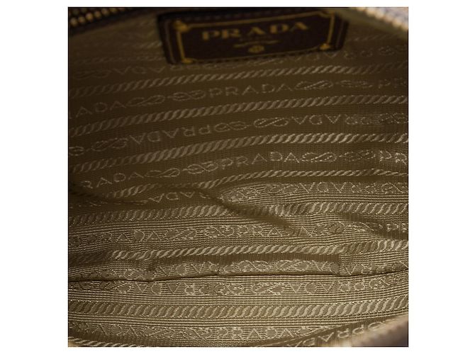 Prada Beige Canvas Canapa Logo Crossbody - vista 4