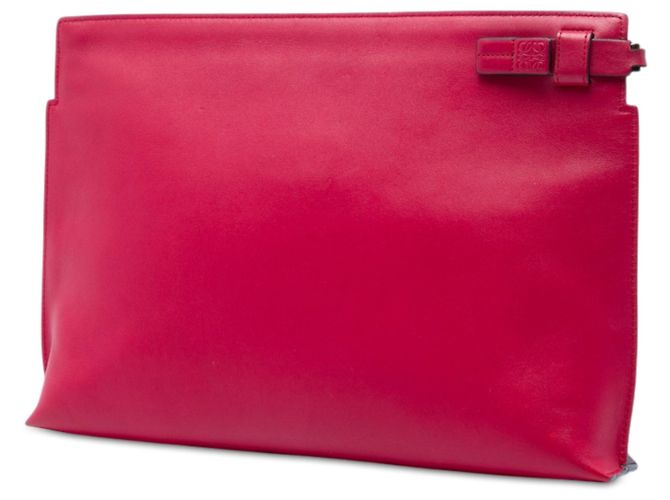 Pouch T Anagram in pelle bicolore rossa LOEWE Rosso Bordò - vista 2