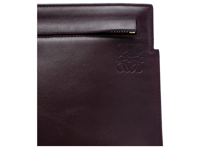 Pouch T Anagram in pelle bicolore rossa LOEWE Rosso Bordò - vista 5