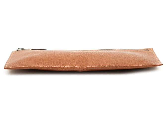 Pouch Slim Hermès in Chevre Mysore Marrone - vista 3