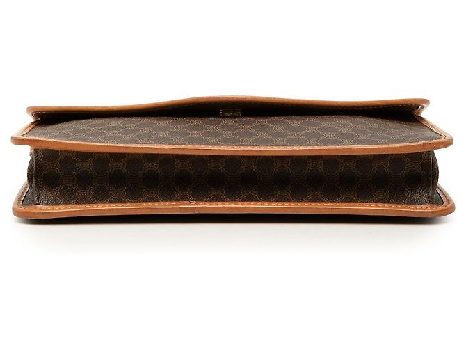 Céline Bolso bandolera Celine Brown Macadam Coated Canvas Castaño - vista 3