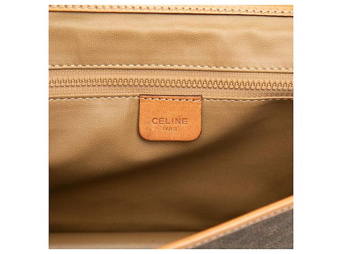 Céline Bolso bandolera Celine Brown Macadam Coated Canvas Castaño - vista 5