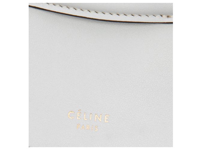 Céline Celine Mini Bolso Convertible Simétrico de Piel de Ternera Lisa Gris Castaño - vista 5