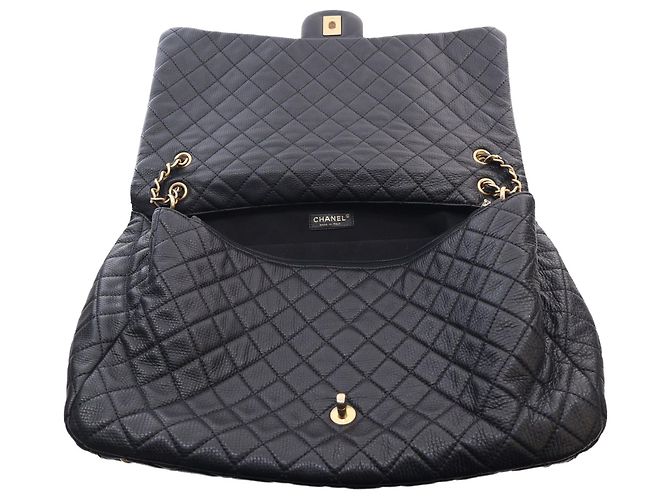 Chanel Black XXL Quilted Calfskin Travel Flap Nero - vista 6
