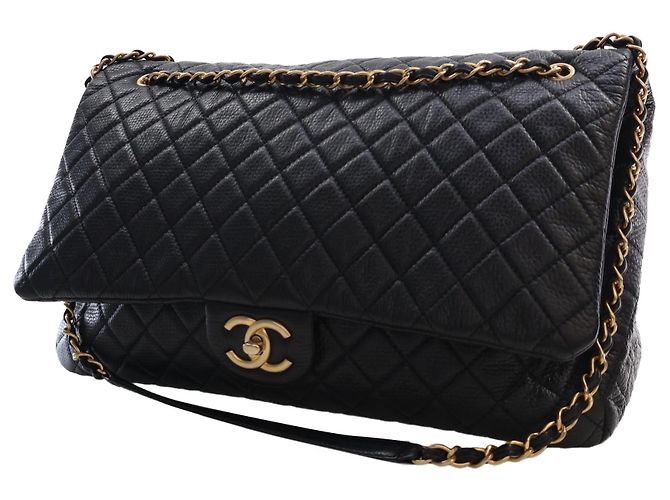 Chanel Black XXL Quilted Calfskin Travel Flap Nero - vista 9