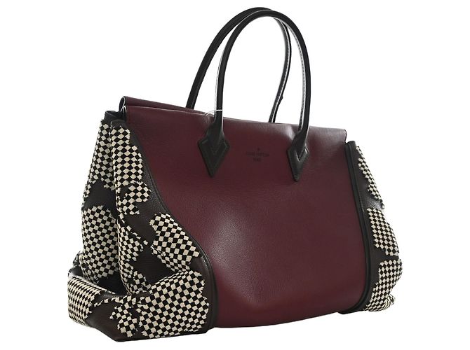 Borsa Tote Louis Vuitton Red Veau Cachemire Patchwork W GM Rosso Bordò - vista 10
