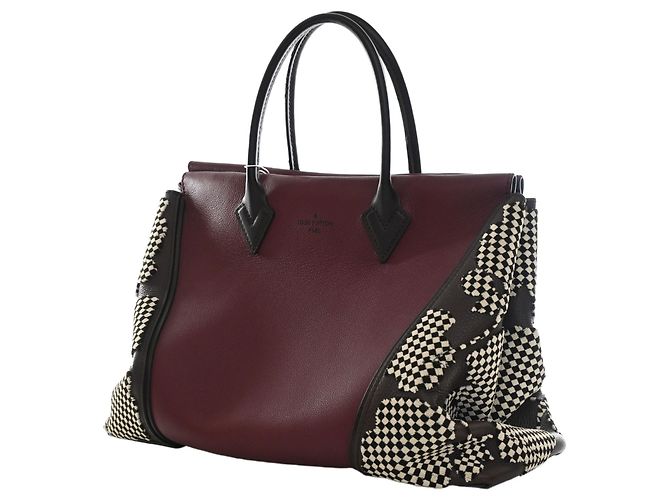 Borsa Tote Louis Vuitton Red Veau Cachemire Patchwork W GM Rosso Bordò - vista 11
