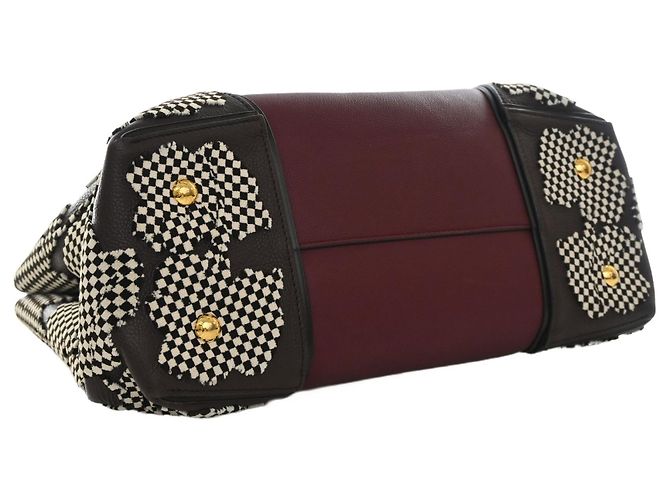 Borsa Tote Louis Vuitton Red Veau Cachemire Patchwork W GM Rosso Bordò - vista 12