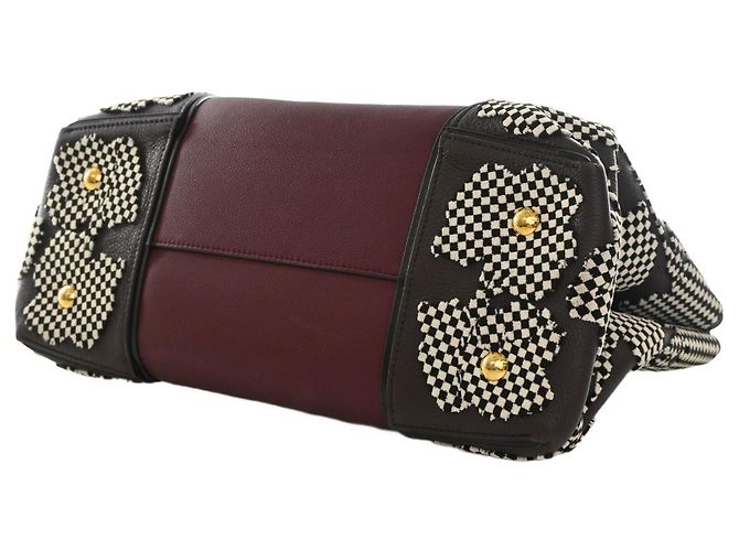 Borsa Tote Louis Vuitton Red Veau Cachemire Patchwork W GM Rosso Bordò - vista 13