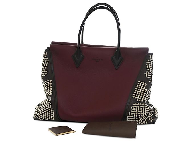 Borsa Tote Louis Vuitton Red Veau Cachemire Patchwork W GM Rosso Bordò - vista 6