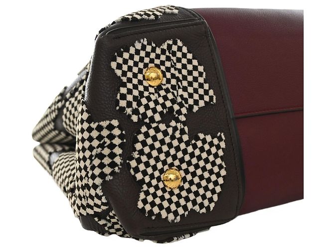 Borsa Tote Louis Vuitton Red Veau Cachemire Patchwork W GM Rosso Bordò - vista 8