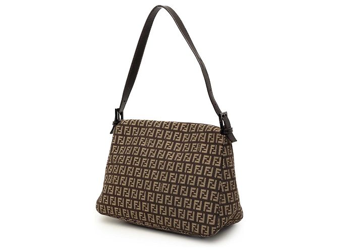 Fendi Brown Zucchino Canvas Mamma Forever Marrom Castanho escuro - vista 2