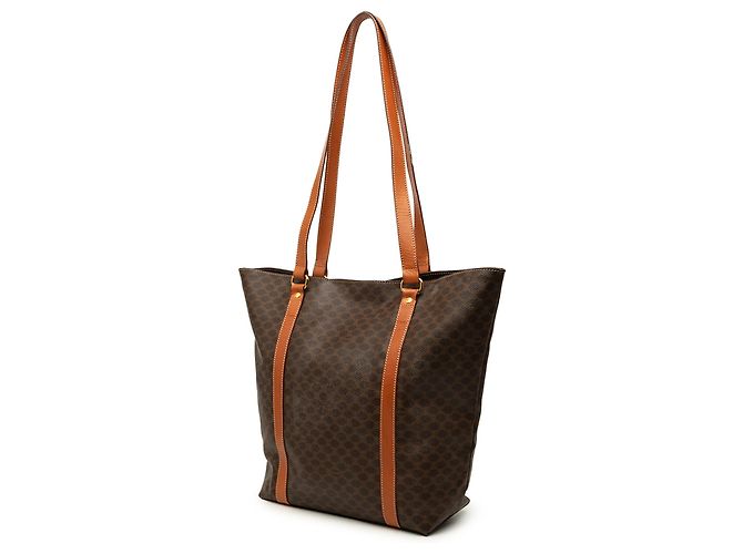 Céline Bolso Tote Celine Brown Macadam Coated Canvas Castaño - vista 2