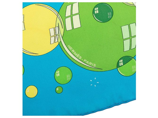Foulard di seta Hermès Blue Bal de Bulles 45 - vista 3