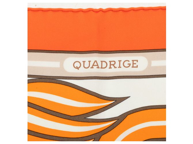 Lenço de seda Hermès Orange Quadrige 70 Laranja - vista 4