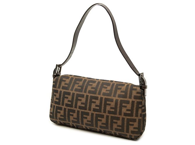 Fendi Baguette Tasche aus braunem Zucca Canvas - Ansicht 2