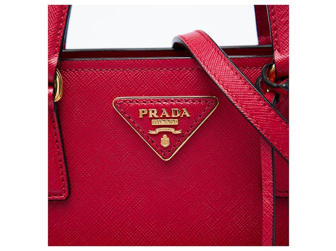 Sac Tote Prada Red Saffiano Lux Metropolis Rouge - vue 4